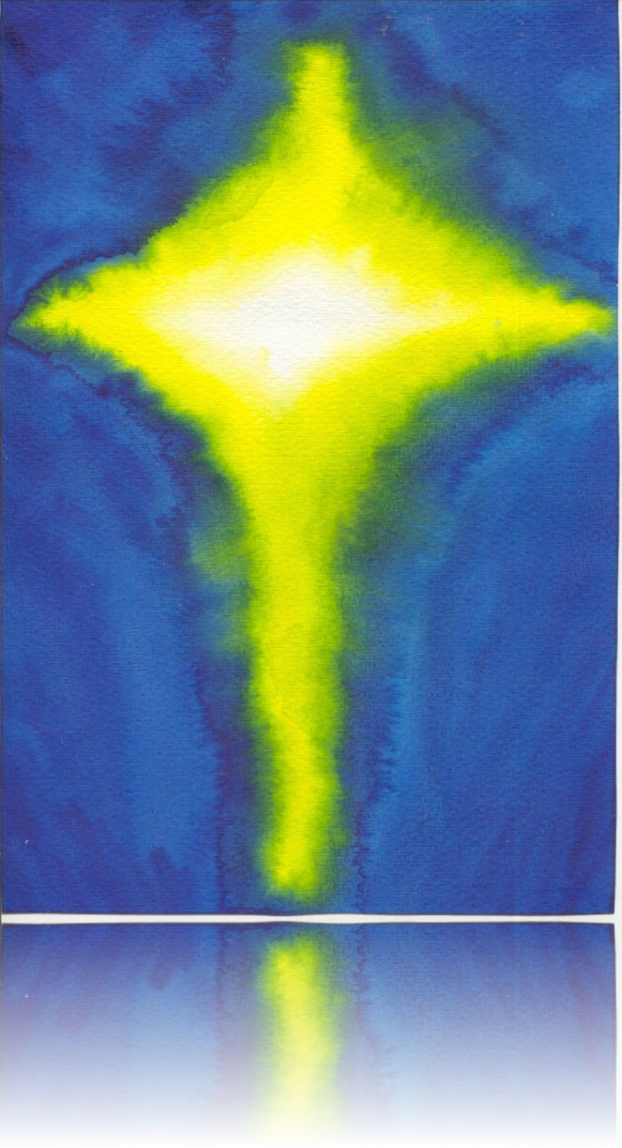 Kreuz, Aquarell von Sr. Bernadette Tonne OSB